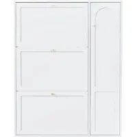 STILVORA Schoenenkast - Smal Met 3 Kleppen En 1 Deur - Voor Hal En Entree - MDF En Spaanplaat - 90x25x114 Cm - Wit
