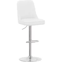 OKWISH Barstoel Verstelbaar - Set Van 2 Met Draaibare Zitting En Rugleuning - Keukenbar Of Bartafel - Metaal - Wit Zilver