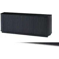 OKWISH Dressoir - TV Meubel Met Golfpatroon - 162,5 x 38 x 61 cm - 4 Deuren - Veel Opbergruimte - MDF Zwart