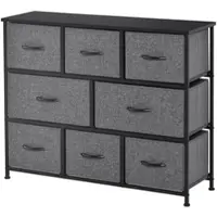 OKWISH Ladekast Met 8 Stoffen Lades - Opbergen Voor Slaapkamer En Woonkamer - Polyester Donkergrijs - 100 X 30 X 78,5 Cm