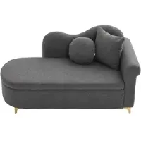 OKWISH multifunctionele ligstoel/relaxfauteuil met verborgen opbergruimte, 1-persoons, met golvende rugleuning en armleuningen; relaxbank met lendensteun en neksteun, in antiek grijs