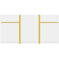STILVORA Dressoir - Hoogglans Opbergkast Met 3 Deuren En 2 Lades - Voor Woonkamer En Eetkamer - MDF En Spaanplaat - 160x40x78 Cm - Wit