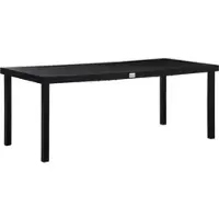 OKWISH Tuintafel – Rechthoekige Eettafel Voor 8 Personen – 190 x 90 x 74 cm – Waterbestendig – Aluminium En Kunststof – Zwart