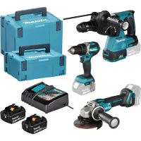 Makita - 8-delige set ACCU-gereedschappen, accu's, laders en accessoires DLX3195JX1