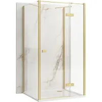 REA Atlas Rechts 80X90 - Wandgemonteerde Douchecabine - Gouden Scotch - 80 X 90 X 200 Cm
