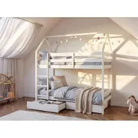 Vente-unique Hutbed hout wit 90 x 190 cm CHORI