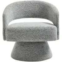 Vente-unique Draaibare fauteuil in grijze chenille stof - FEDOTE