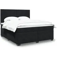 vidaXL Boxspringbed met matras, zwart, 180x200 cm, fluweel