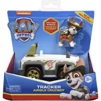 Paw Patrol , Tracker's Jungle Cruiser-voertuig met verzamelfiguur, voor kinderen vanaf 3 jaar
