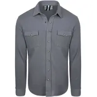 Profuomo Heren Overhemden Western - Grijs - Maat XL