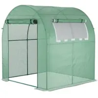 MODFU - Foliekas - Open Ontwerp Met Oproldeur En Zijraam - Stalen Frame - Groen - 180 X 180 X 200 Cm