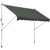 STILVORA Markies Verstelbaar – 300 x 150 cm – Polyester En Metaal – Grijs – Voor Terras En Balkon – Met Handzwengel En Weerbestendig