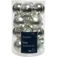 Kaemingk Kerstballen set 16-delig | glas | zilver | 3,5cm