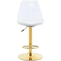 STILVORA Barstoel 45,7 Cm - Set Van 2 - In Hoogte Verstelbaar En 360 Graden Draaibaar - Voor Keuken En Bistro - Kunststof En Metaal - Goud Transparant