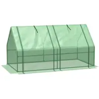 MODFU - Kweekkas - Weerbestendig Met Oprolbare Ramen - Voor Tuin - Staal - Groen - 180 X 90 X 90 Cm