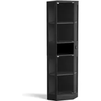 STILVORA Vitrinekast - Met Glazen Deuren En Driedubbele Ledverlichting - Voor Woonkamer En Slaapkamer - MDF En Glas - 57x40x165 Cm