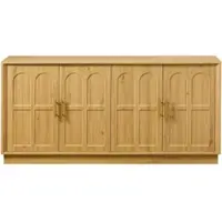 STILVORA Dressoir - Modern Design Met Gebogen Front - Opbergkast En Tv Meubel Voor Woonkamer En Keuken - MDF - Natuurlijk - 169x40x80 Cm