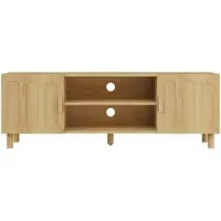 MODFU - Tv-Meubel - Verticale Deuren - Kabeldoorvoer - Landhuisstijl - Voor Woonkamer Of Slaapkamer - MDF - Eikenkleur - 140 x 40 x 48 cm