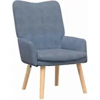 vidaXL Fauteuil Blauw 63 x 67 x 94 cm Stof