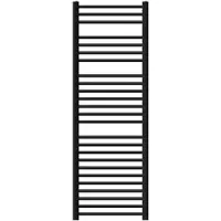 LuxeBath Elektrische badkamerradiator met verwarmingselement 1200W 500x1500 mm Zwart mat gebogen Zijaansluiting & thermostaat Digitaal display