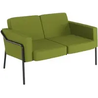 Meet by Paperflow 2-zits buitenbank MEDSO, maat L, stalen frame, B 1250 x D 747 x H 740 mm, 240 kg, groen