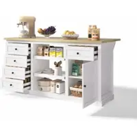 STILVORA Opbergkast 120 × 35 × 80,5 cm van spaanplaat, met deuren en laden, wit en houtlook, modern ontwerp