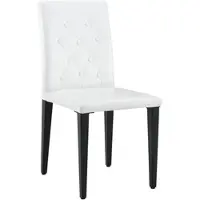 STILVORA Eetkamerstoel 4 Stuks 89 Cm - Zachte Zit Met Ruitstiksel Rugleuning - Voor Eetkamer Cafe En Hotel - Pu En Metaal - Wit Zwart
