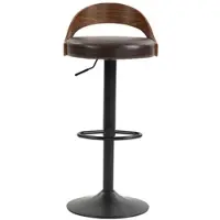 OKWISH Barhocker – 360° Draaibaar En Hoogteverstelbaar – Set Van 2 – PU Leer En Metaal – Modern – Bruin