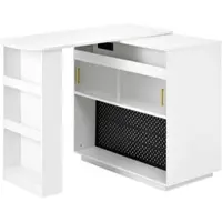 OKWISH Bartafel Sideboard - Uitschuifbaar En 360 Graden Draaibaar - Met Ledverlichting En Oplaadstation - Wit Mdf - 120 X 50 X 95,5 Cm
