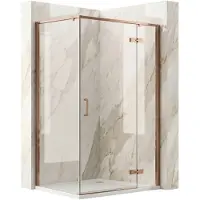 REA - Douchecabine Bruno 120x90 Brush Copper - 88,5 x 118,5 x 195 cm