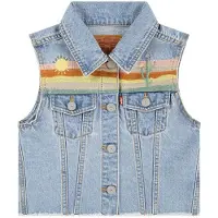 Levi's Kids gilet light blue denim Blauw Meisjes Katoen Klassieke kraag - maat 158
