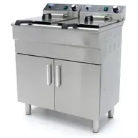 Maxima Frituurpan 2 x 16 L 2 Manden met Tapkraan en Opbergruimte 230V