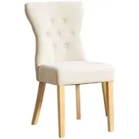 STILVORA Eetkamerstoel – Set Van 2 – Met Hoge Rugleuning En Nageldetail – Voor Eetkamer En Woonkamer – Chenille Beige