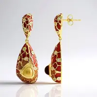 Cavill - Zilveren Oorbellen 925 Sterling Zilver - 1,62 ct Madeira Citrien & 0,398 ct Zirkoon - Druppelvormig - Gouden Plating - Elegant