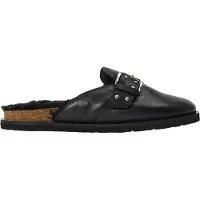Steve madden Damesclogs van suède met gesp in de kleur Evergreen (Zwart)