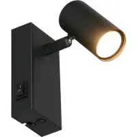 TRIO R86851732 wandlamp TARYN mat zwart - GU10 - 5 W