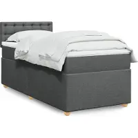 vidaXL Boxspring met matras stof donkergrijs 100x200 cm