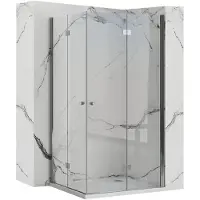 REA - Fold N2 Modulaire Opvouwbare Douchewand 80x80 - 80 x 80 x 190 cm