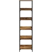 vidaXL Boekenplank 5-laags 50x33x188,5cm Bewerkt hout Oudhout