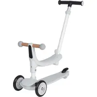 Eco toys Flynn Wit/Zwart 2-in-1 Kinderstep met Duwstang