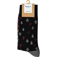 Pepe Jeans Pepe Jeansvoor mannen. PMU30072 3 paar kerstboomsokken zwart (S-M), Homewear, Katoen