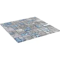 vidaXL Mozaïektegel 11 st 50 x 50 cm Grijs en Blauw Glas