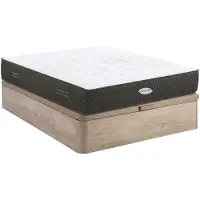 Vente-unique Set 160 x 200 cm bedbodem met opbergruimte naturel licht + matras met pocketveren en Kapokvezel dikte 31 cm - SOREMA van NATUREA