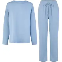 Louise Pyjama 'Women's Homewear Loungewear Long Soft & Comfortable Light Blue' blauw