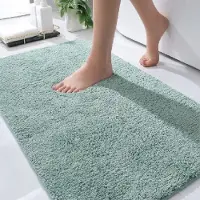 Casilin Badmat Antislip 70x110cm Havana - Waterabsorberende Badkamermat - Wasbaar en Sneldrogend - Voor Douche en Bad - 100% Katoen - Rechthoek - Groen, Aqua