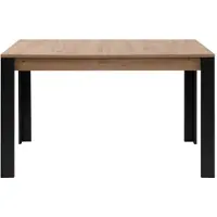 CALICOSY - Uitschuifbare eettafel van 100 tot 150 cm, decor artisan eik en zwart – TOLOSA