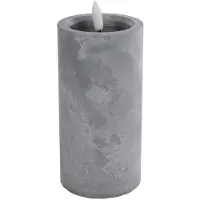 CosyDecor Kaars "Ivar" large betonkleur kunststof 7,5x 7,5x15 cm