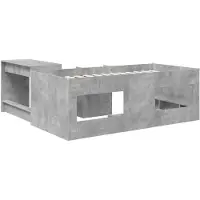 vidaXL Kinderhoogslaper met bureau Betongrijs 75 x 190 cm Bewerkt hout
