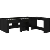 vidaXL Kinderhoogslaper met bureau Zwart eiken 90 x 190 cm