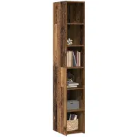 vidaXL Highboard Oud hout 30 x 41 x 185 cm Bewerkt hout